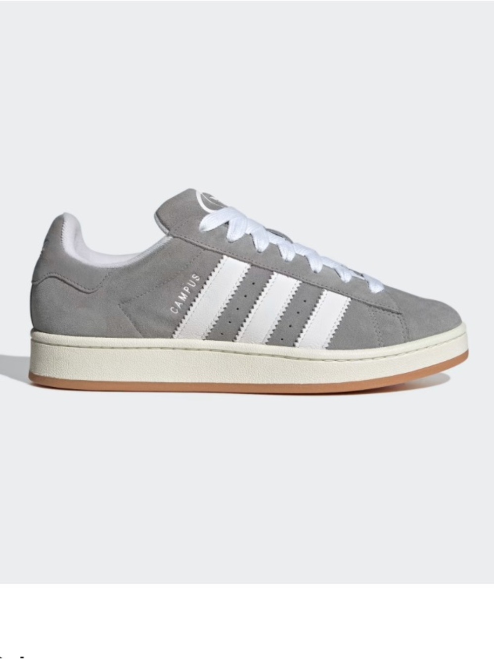 Adidas Grey White Leather Sporty Athletic Y2K 2000s Campus 00s Sneakers Shoes 9